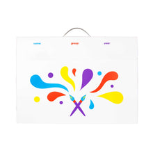 Load image into Gallery viewer, my artworx a2 size art portfolio to store children's artwork with brushstrokes design on front
