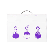 Load image into Gallery viewer, my artworx a3 size art portfolio to store children's artwork with purple princess design 

