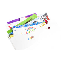 Load image into Gallery viewer, a3 size art portfolio with children's artwork stored inside
